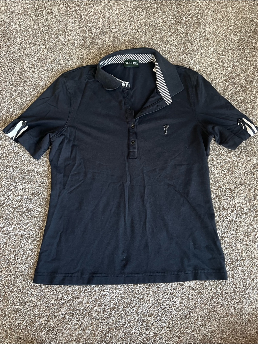 Women's Black Short-Sleeve Polo Tee